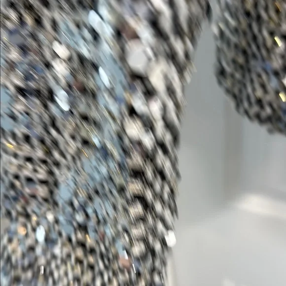 Sequin Embellished Jacket - Silver - Size Large (10-14) - Picture 11 of 13